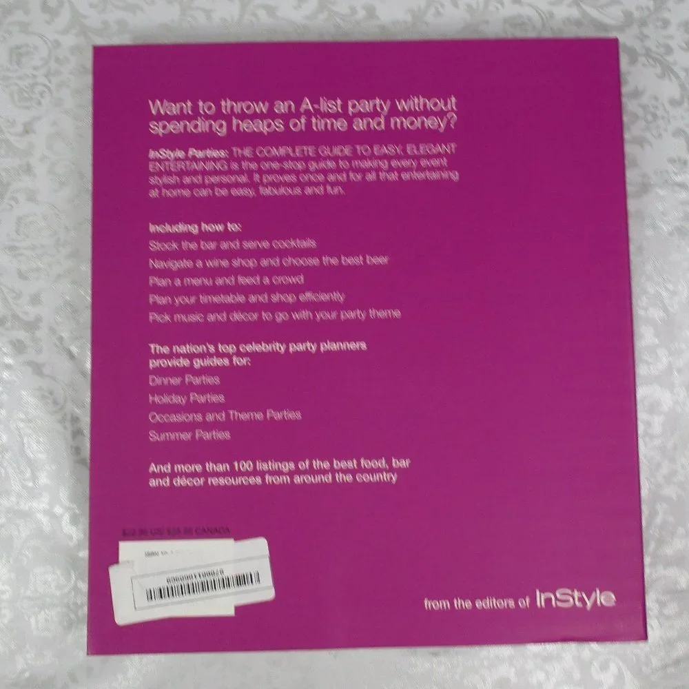 INSTYLE Parties Recipe Book NWT